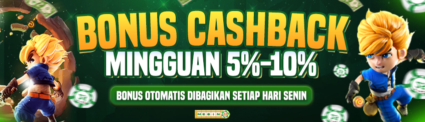 BONUS CASHBACK MINGGUAN 3% - 5%